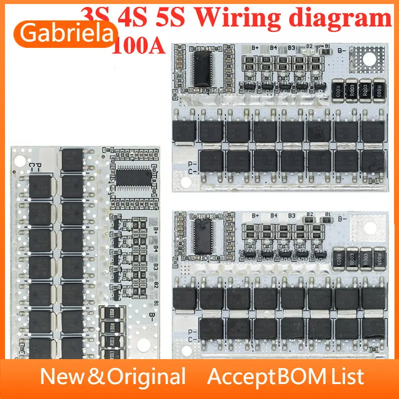 5S 4S 3S BMS 100A 21 в 18 в 16,8 в 12 В 18650 Защитная печатная плата для литий-ионной, литий-ионной, литиевой батареи, баланс зарядки
