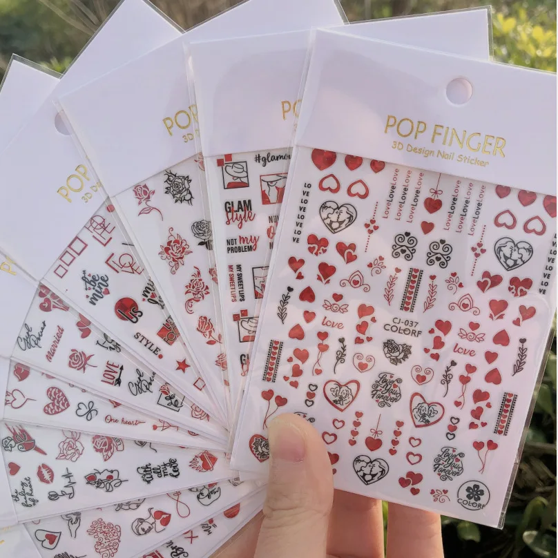 

Наклейки для ногтей JOEEE Love Rose Valentine, украшения для ногтей, фольга для ногтей