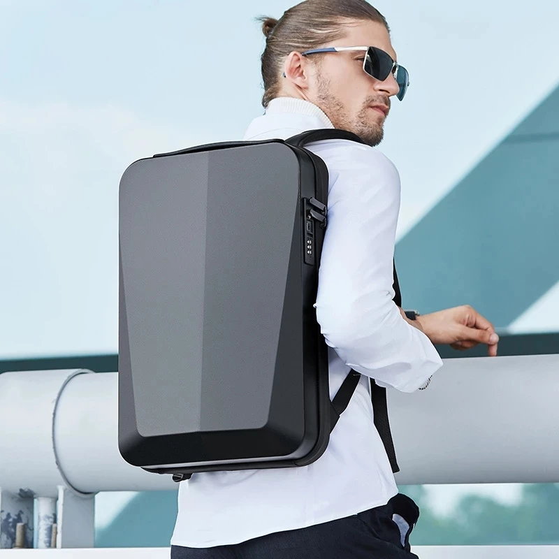 Laptop Backpack Men Hard Shell New Design USB Designer Anti-stain Anti-thief Business Lock Waterproof Laptop Travel Bag Luggage