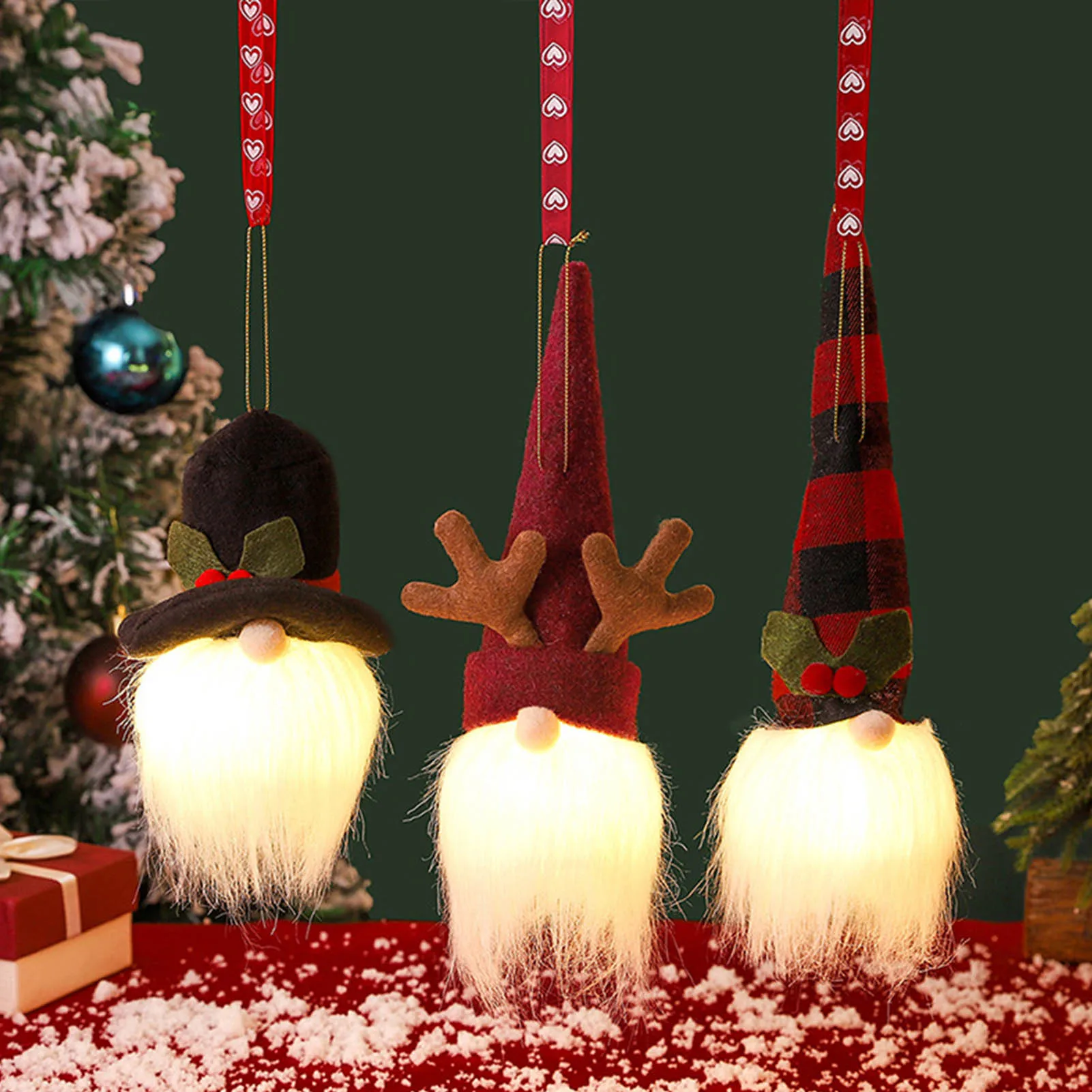 

Светодиодное светящееся Рождественское украшение гном безлицевая кукла новый год 2023 подвесное украшение подвеска Рождественский Декор рождественские подарки