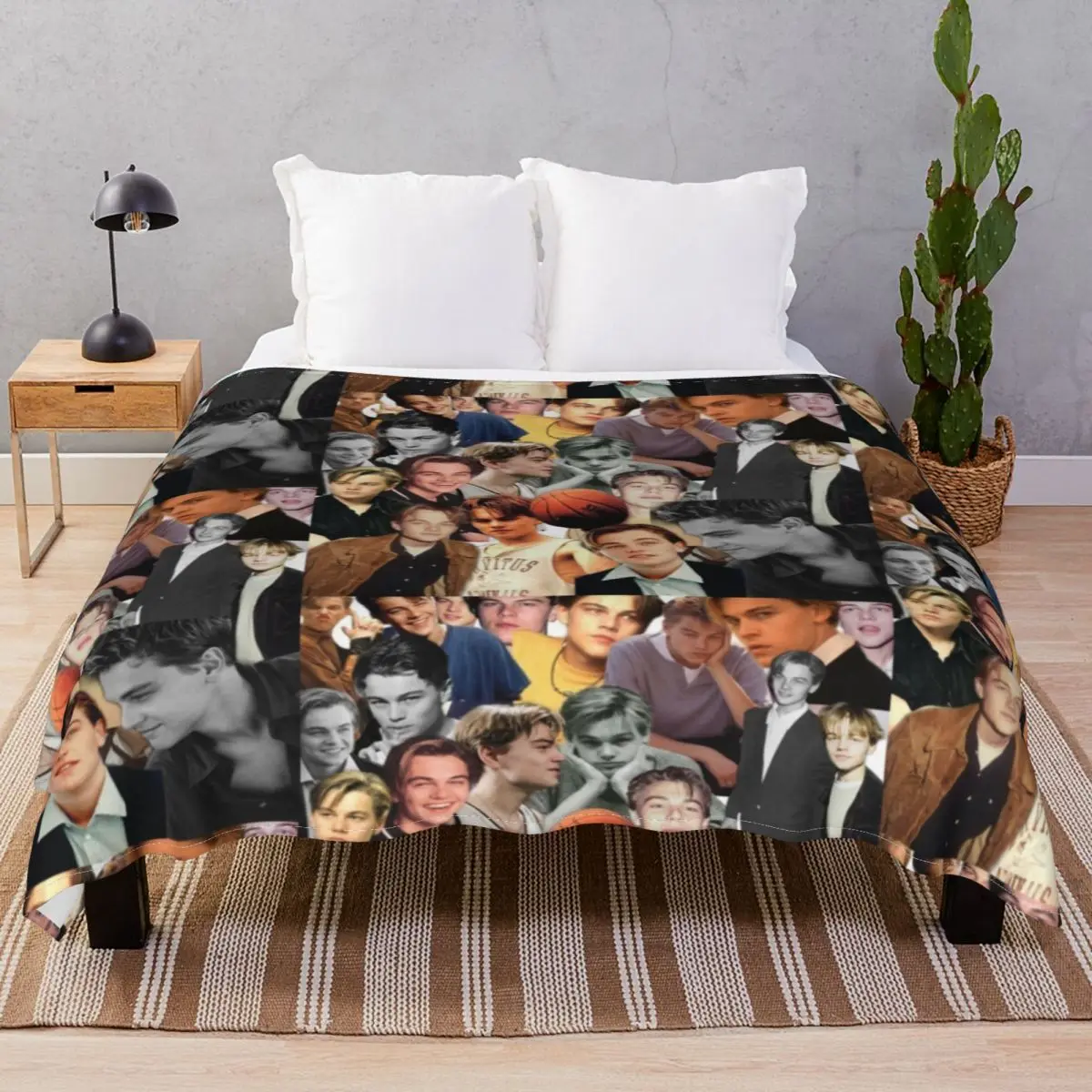 Young Leonardo Dicaprio Blanket Fleece Spring Autumn Lightweight Unisex Throw Blankets for Bed Home Couch Travel Cinema