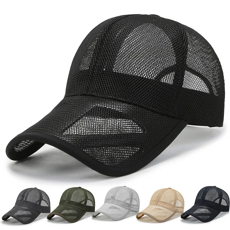 

Mesh Baseball Cap Men Unisex Women Summer Caps Breathable Sun Hat Snapback Hat Fast Dry Golf Cap Adjustable Dad Hats