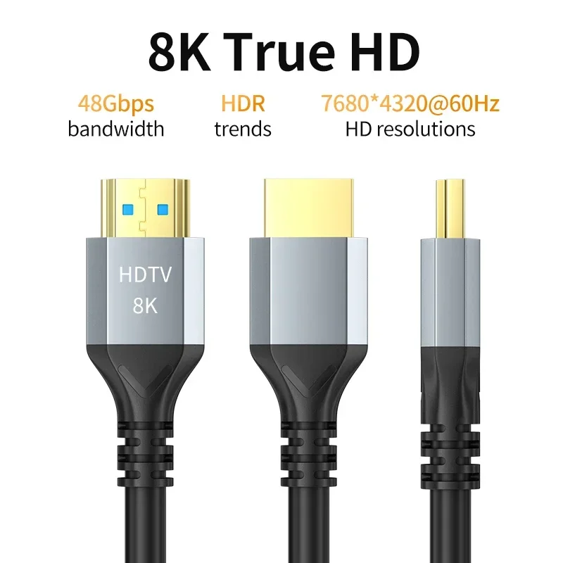 Кабель HDCP 8K HDMI 2 1 60 Гц 4K120Hz 48 Гбит/с ультраскоростной HDR для RTX видеокабеля ПК