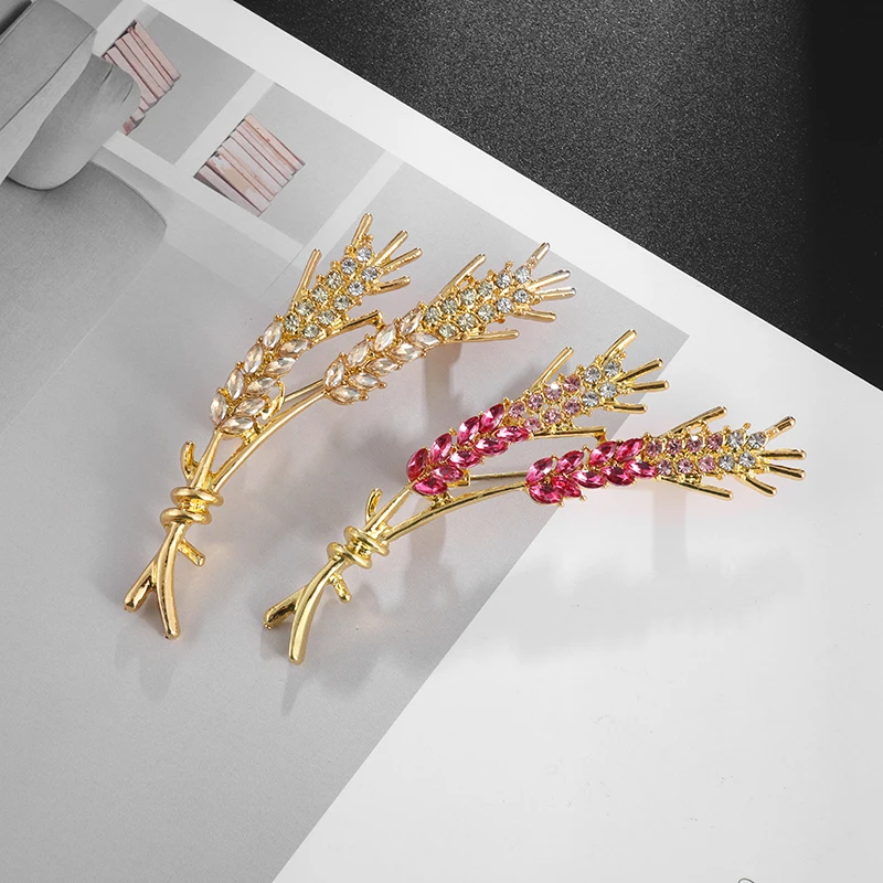 

Exquisite Fashion Colored Zircon Wheat Ear Women's Metal Brooch Pins Elegant Creative Party Banquet Suit Dress Jewelry Gifts