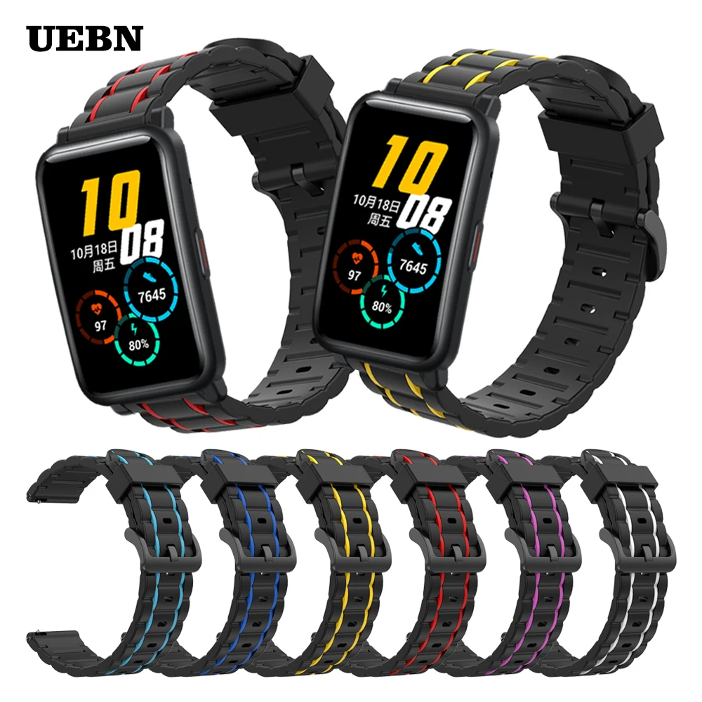 

UEBN Sport Silicone Strap For Huawei Honor Watch ES Wrist Bracelet for HONOR Magic Watch 2 42mm Replacement Watchbands Correa