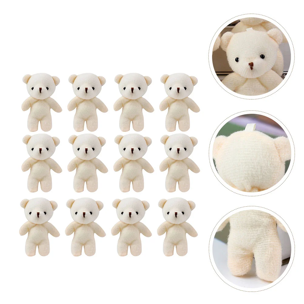 

12 Pcs Mini Bear Pendant Decorative Tiny Bears Wedding Décor Suspending Figurines Resin Keychain Hanging Decorate