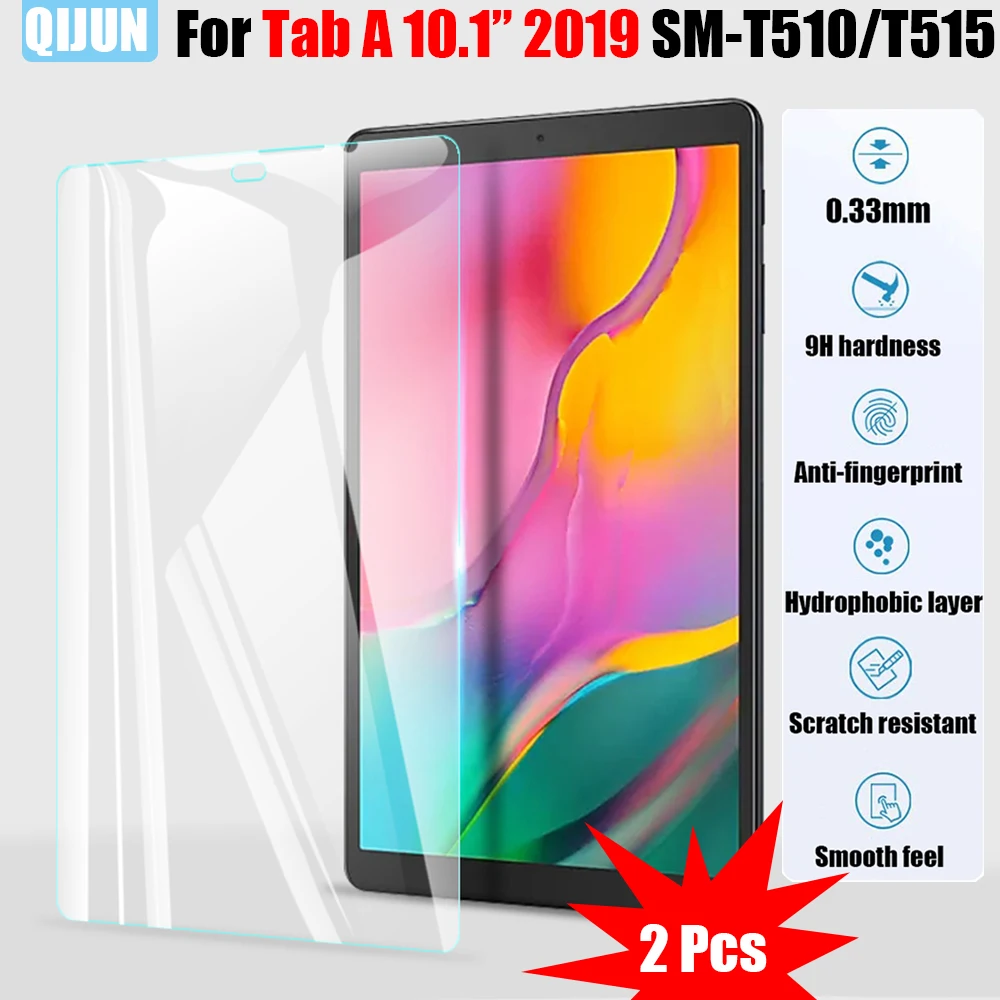 

Tablet Tempered glass film For Samsung Galaxy Tab A 10.1" 2019 Scratch explosion Proof Anti fingerprint 2 Pcs SM-T510 SM-T515
