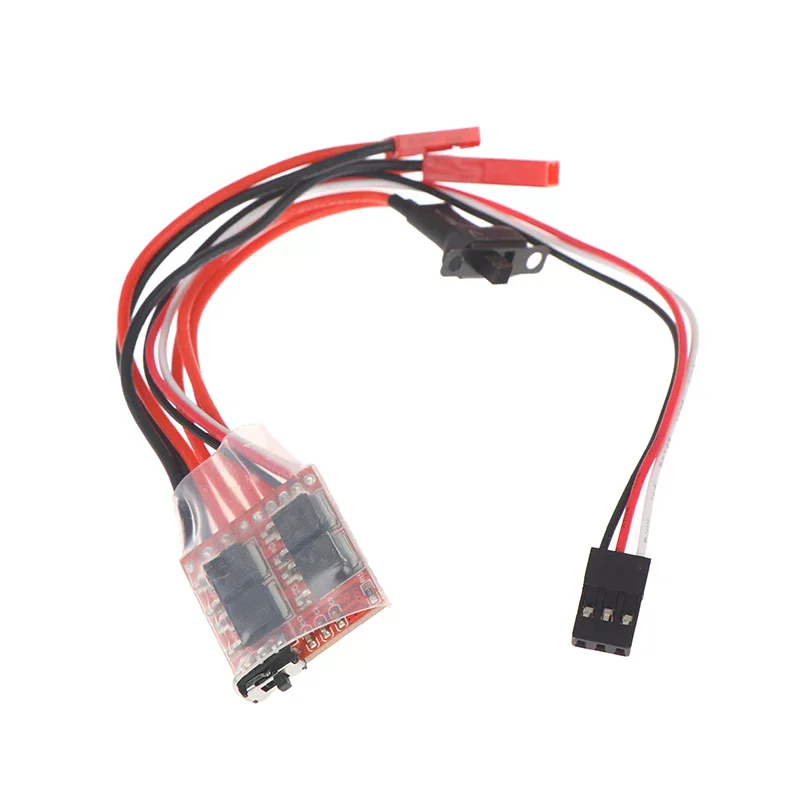 Фото Регулятор скорости (ESC) GJ/ESC 10A 15A 20A 30A для коллекторных двигателей, электронный регулятор скорости для радиоуправляемых моделей DIY, миниатюрных машинок 1/16, 1/18, 1/24, лодок, танков, с тормозом, микро-версия №3