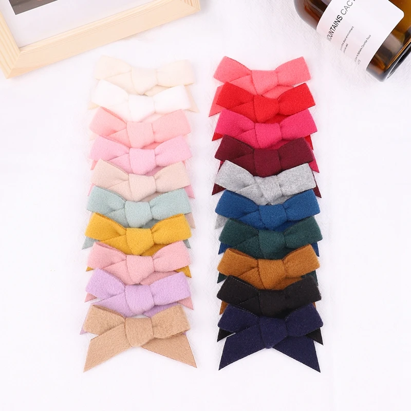 

Wholesale 2.6'' Cotton Solid Color Bows Hair Clips For Kids Girls Handmade Barrettes Safety Hairpins Headwear Hair Accessories