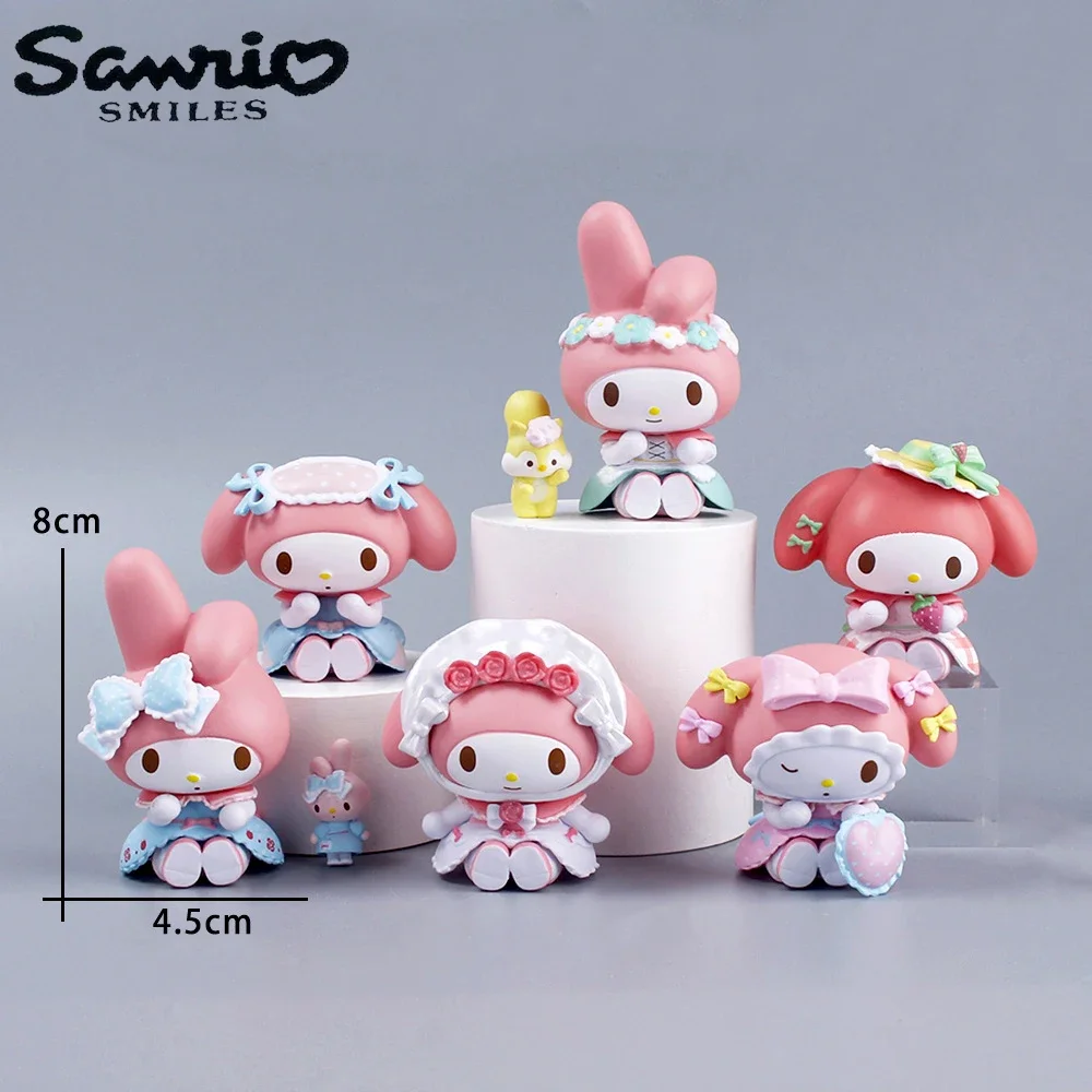 Sanrio кавайная фигурка 7 см Мелодия Аниме Кукла торт комната декоративное