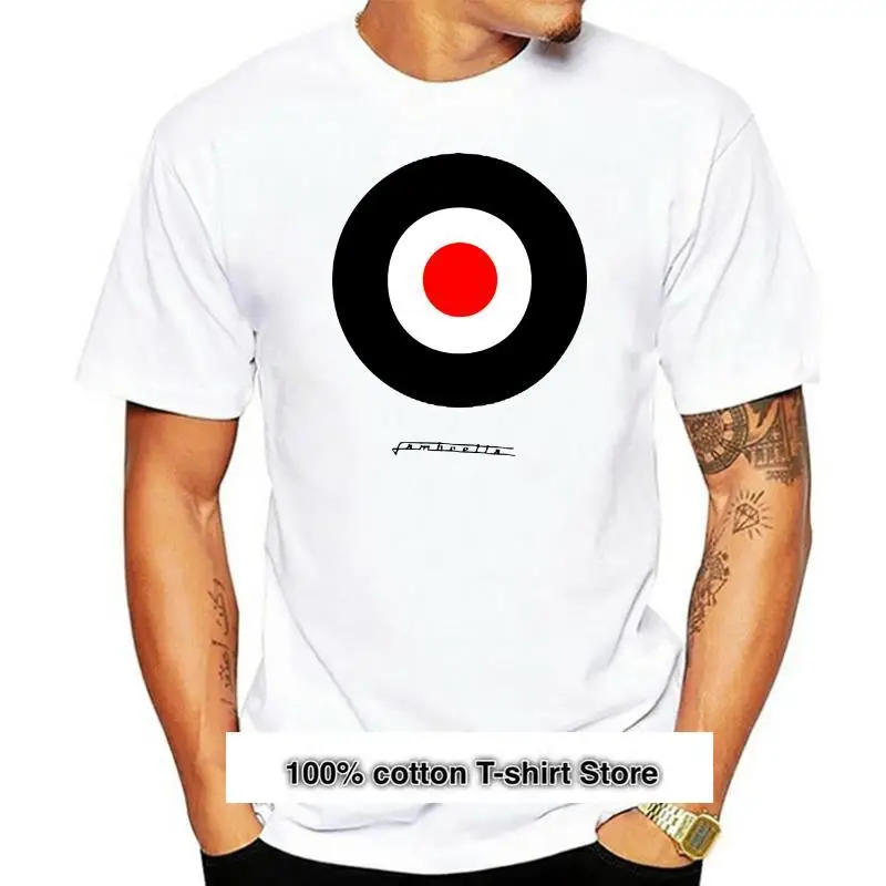 

Lambretta-Camiseta de manga corta para hombre, camisa de cuello redondo, de algodón, informal, a la moda, color gris, Target