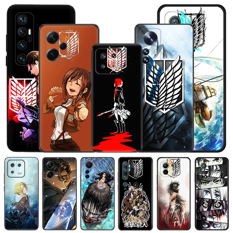 Cartoon Attack on Titan Levi Silicone Soft Phone Cases Cover for Xiaomi 13 12 Lite 12t 12s 12x 12c X5 Pro Redmi Note12 K50 Ultra
