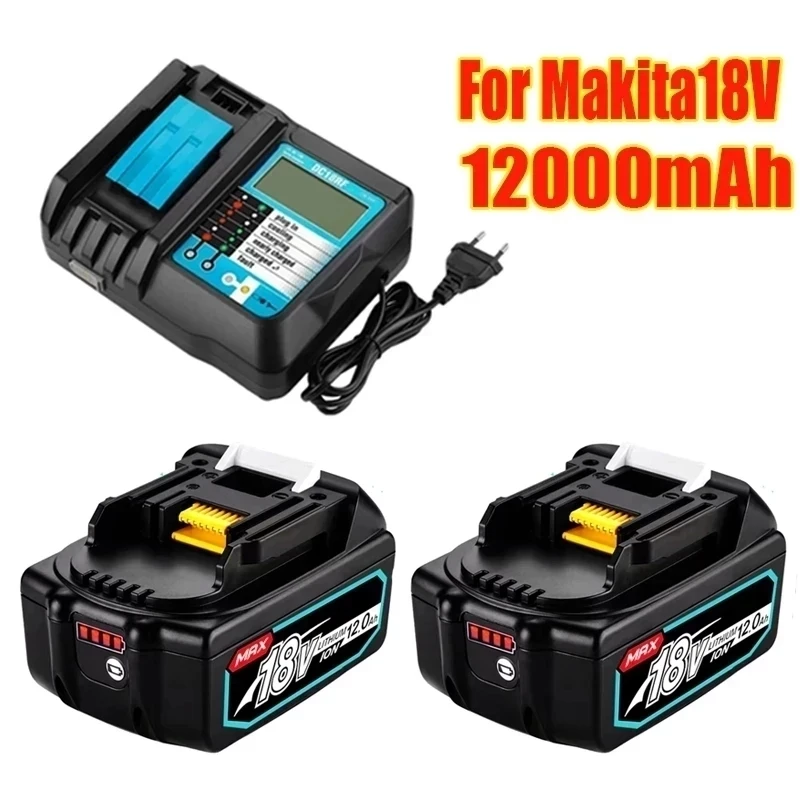 

Original Makita 18V 12000Mah 12.0Ah Rechargeable Power Tools Battery With LED 18650 Li-ion Replacement LXT BL1860B BL1860 BL1850