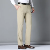 2022 summer new thin mens fashion brand ice silk breathable business casual pants 4 colors classic straight mens pants