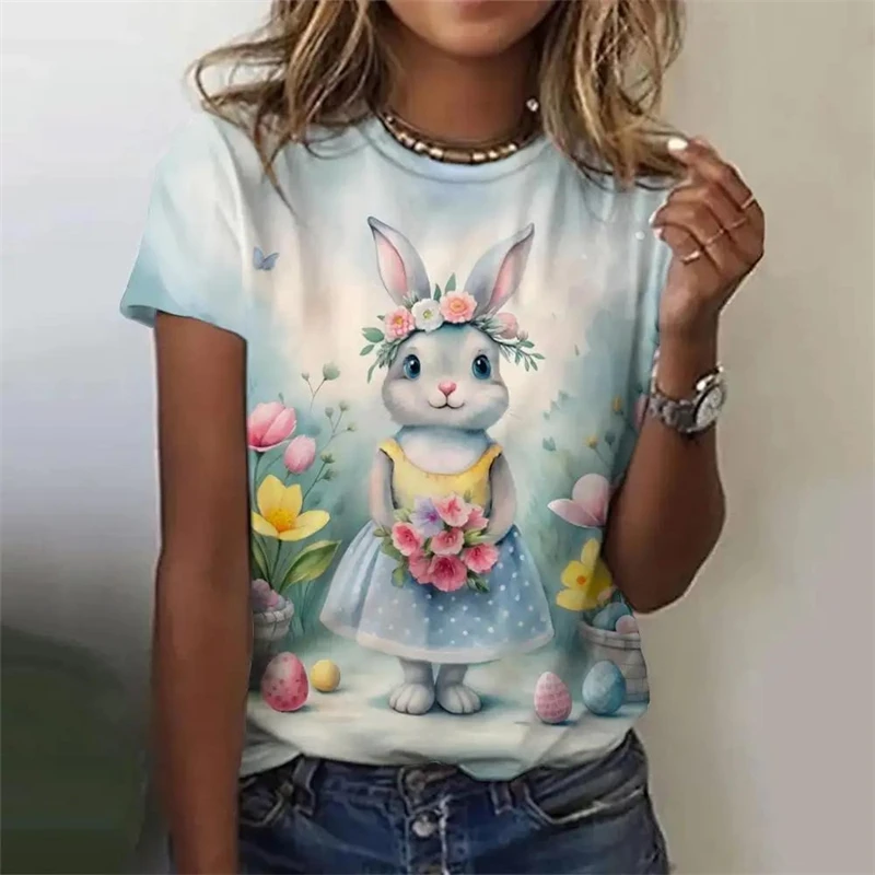 Пасхальная футболка с милым кроликом для женщин и мужчин пасхальное яйцо