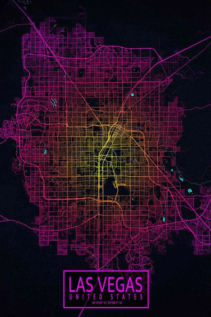 

Карта города Лас Вегаса неоновые оловянные пластины Декор на стену Ретро винтажная металлическая вывеска жестяная вывеска для паба дома кл...