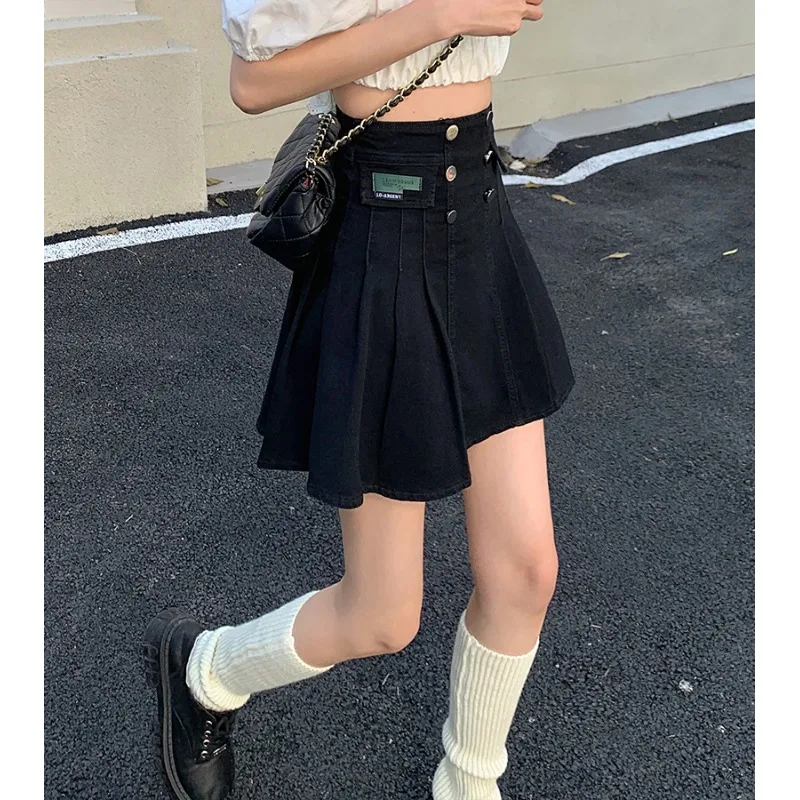 

Skirts Women Summer Solid Folds Mini Fashion Popular All-match New Arrival Hot Sale Leisure Elegant Korean Style College Young
