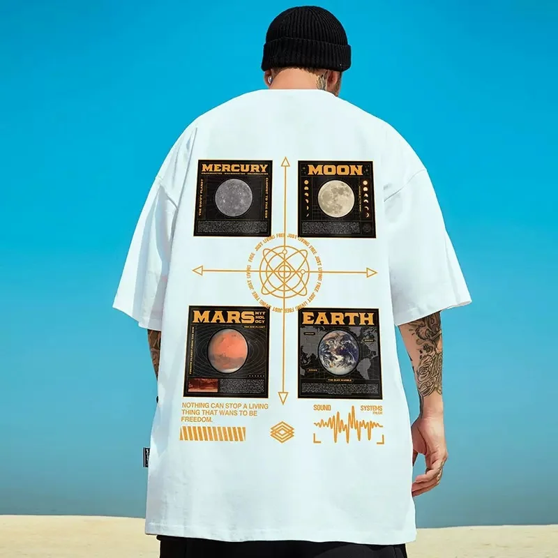 

Oversized T Shirt Men Graphic Printed T-Shirt For Men Hip Hop Casual T Shirt Short Sleeve y2k Streetwear cotton t shirt men