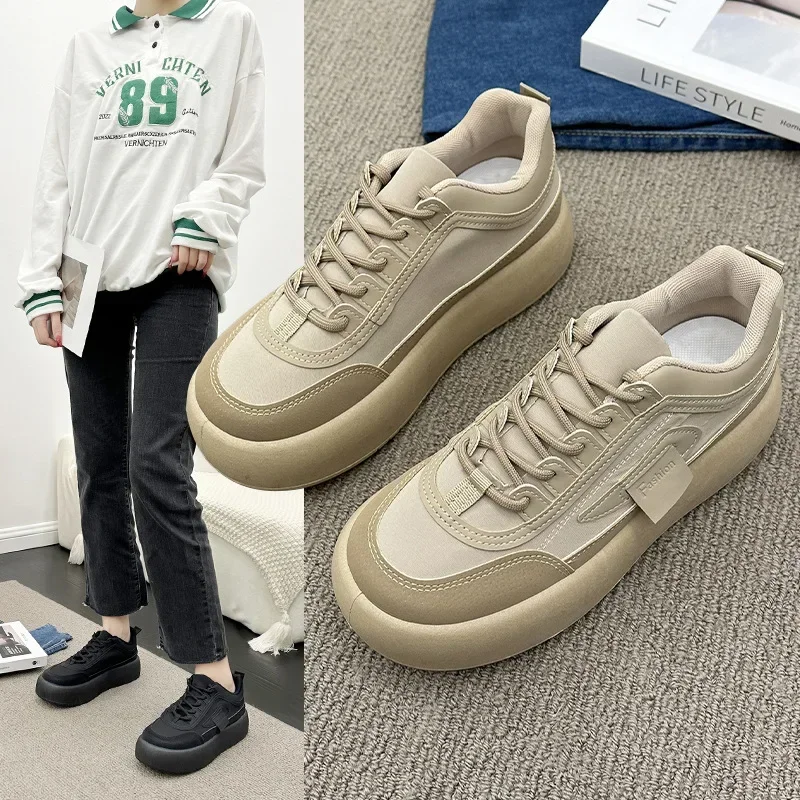 Zapatos de suela cabeza grande para mujer zapatillas deporte versátiles неформальные для tablero новинка otoño