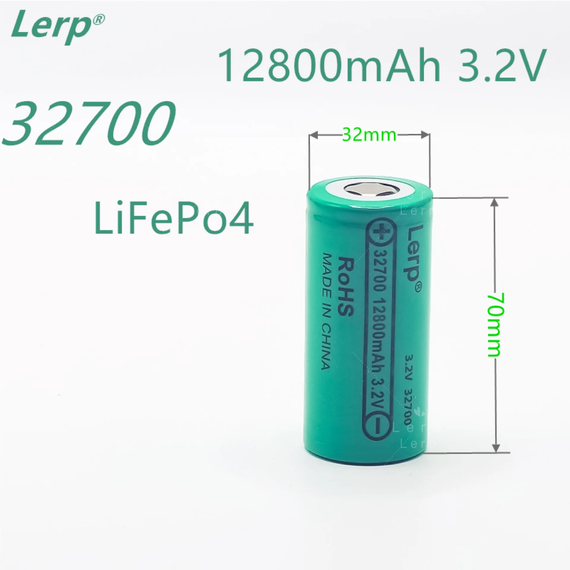 Фото Аккумуляторная батарея LiFePO4 100% новый оригинальный 32700 12800 мАч 3,2 В профессиональный литий-ионный железо-фосфатный аккумулятор. №2