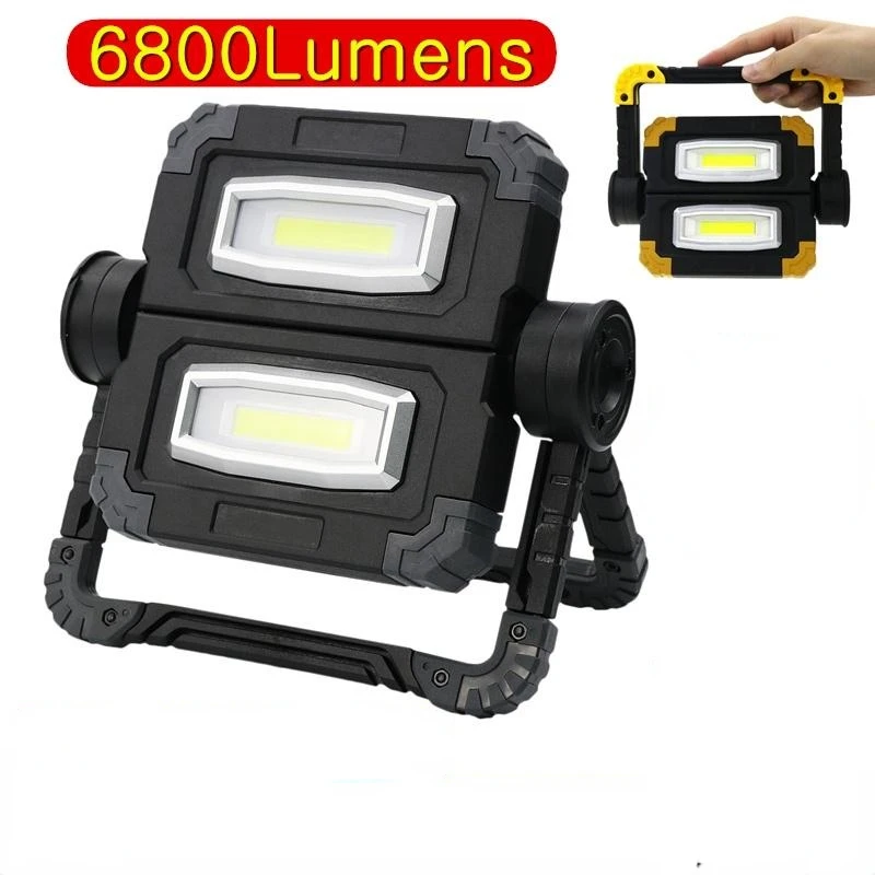 

Светодиодный складной рабочий светильник высокой мощности, уличная водонепроницаемая лампа с USB-зарядкой, фонарь для кемпинга с функцией б...