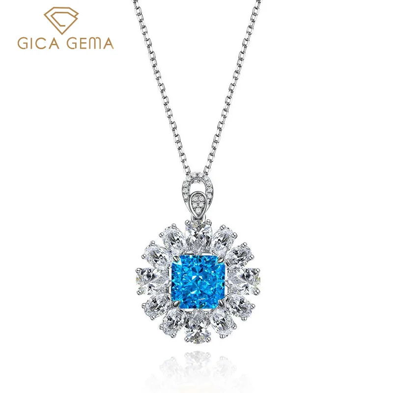 

Женское колье из серебра 100% пробы, с бриллиантами 10 х10 мм