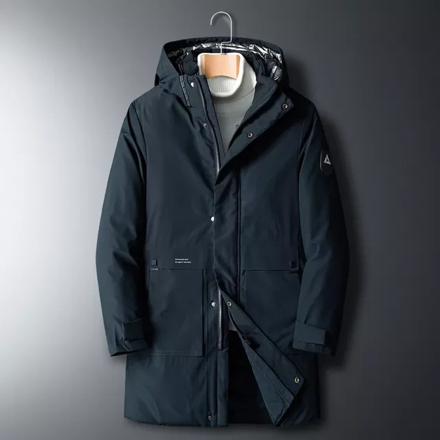 New2022 Mens Down Jacket New Winter Fashion Down Coat Male Hooded Thick Warm Parkas Man Big Pockets Windbreaker Outerwear Plus s