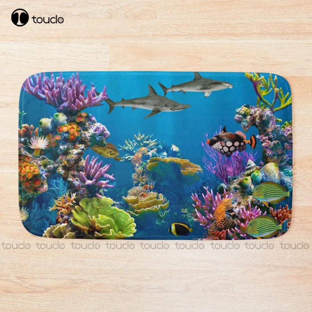 

Colorful Coral Reef Painting Bath Mat Cheap Bath Rug