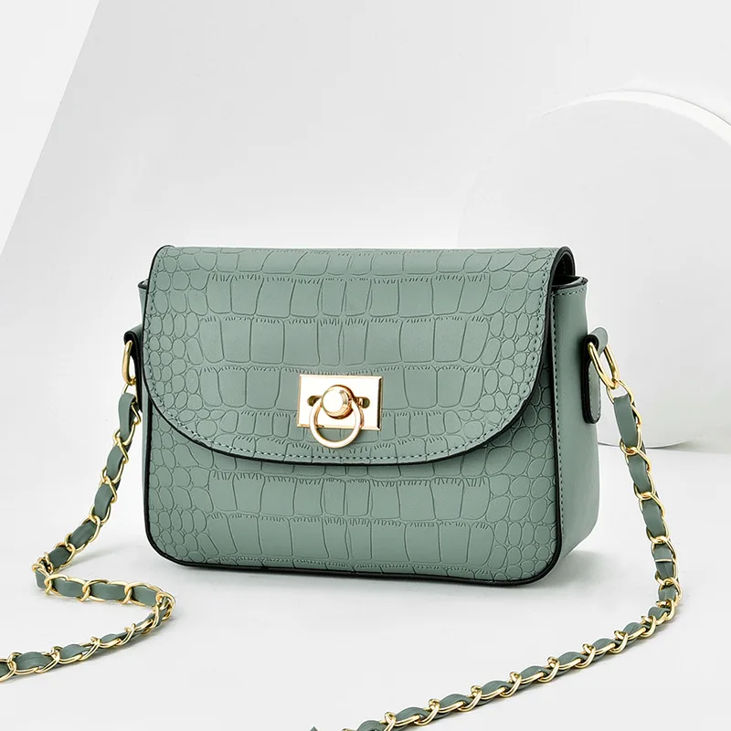 

Hot Selling One-shoulder Messenger Bag Women Autumn and Winter New Trendy Fashion Crocodile Pattern Fresh Small Square Bag Women
