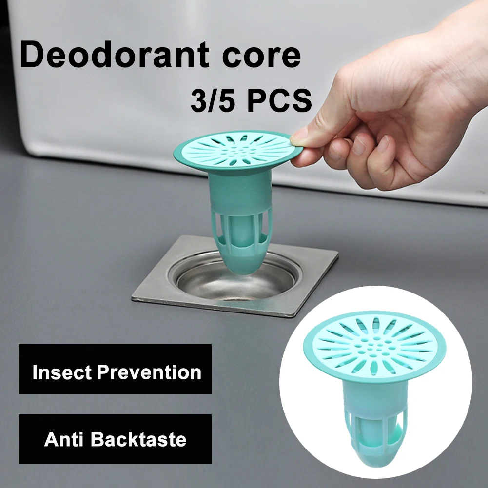 

3/5Pcs Floor Drain Deodorizer Sewer Deodorizer Cover Mouth Stopper Anti Small Flying Insect Anti Odor Device Sealing Plug Core