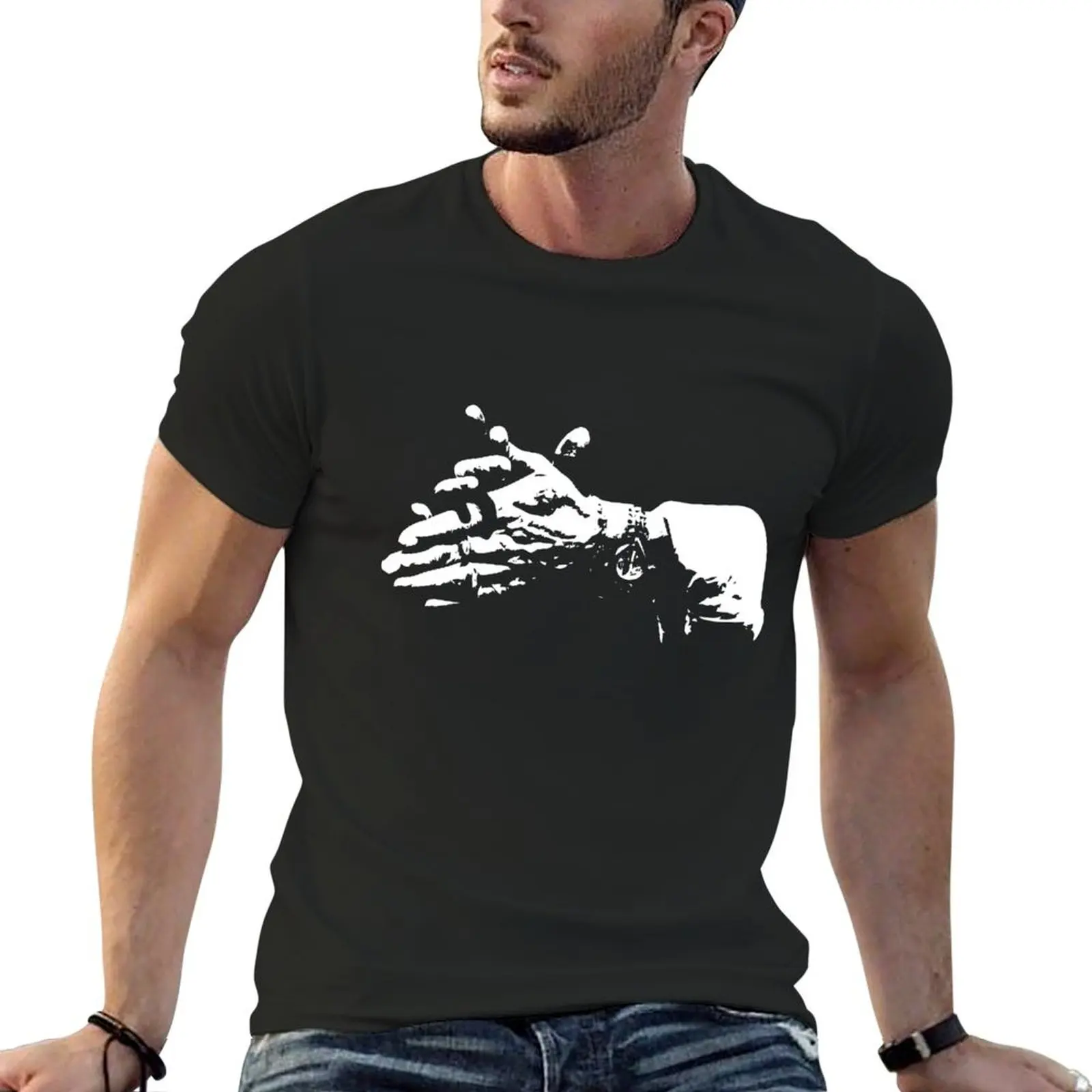 Хлопковая футболка мужская с изображением рук фламенко