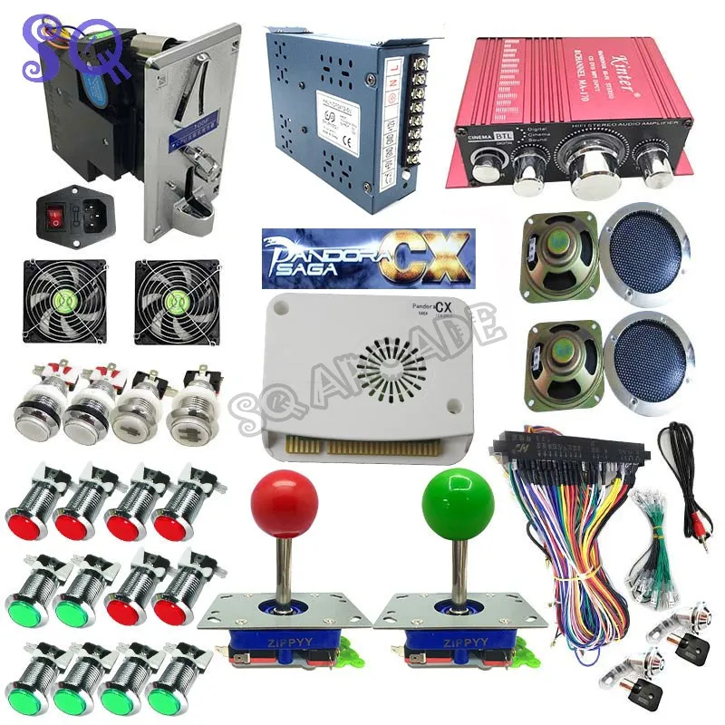 

Pandora Saga CX 2800 in 1jamma arcade DIY Kit chrome Push Button zippy joystick CRT VGA/HDMI For Retro Arcade Game Console