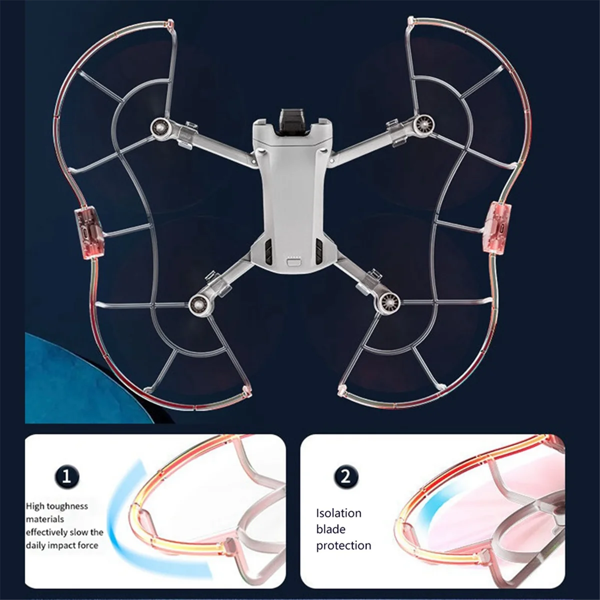 Для DJI Drone Mini3/3Pro с подсветкой защита лопастей Многофункциональный удобный