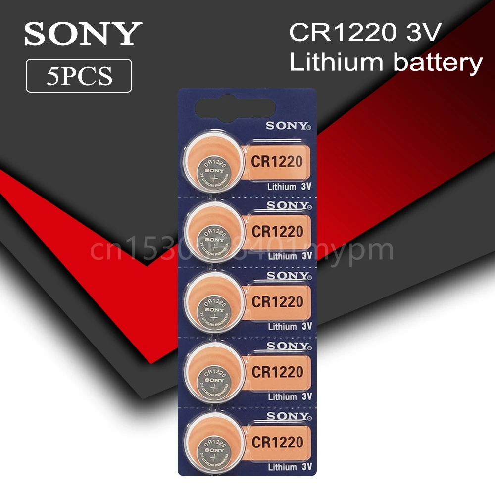 

5PCS Sony 100% Original CR1220 Button Cell Battery for Watch Car Remote Key Cr 1220 ECR1220 GPCR1220 3v Lithium Battery