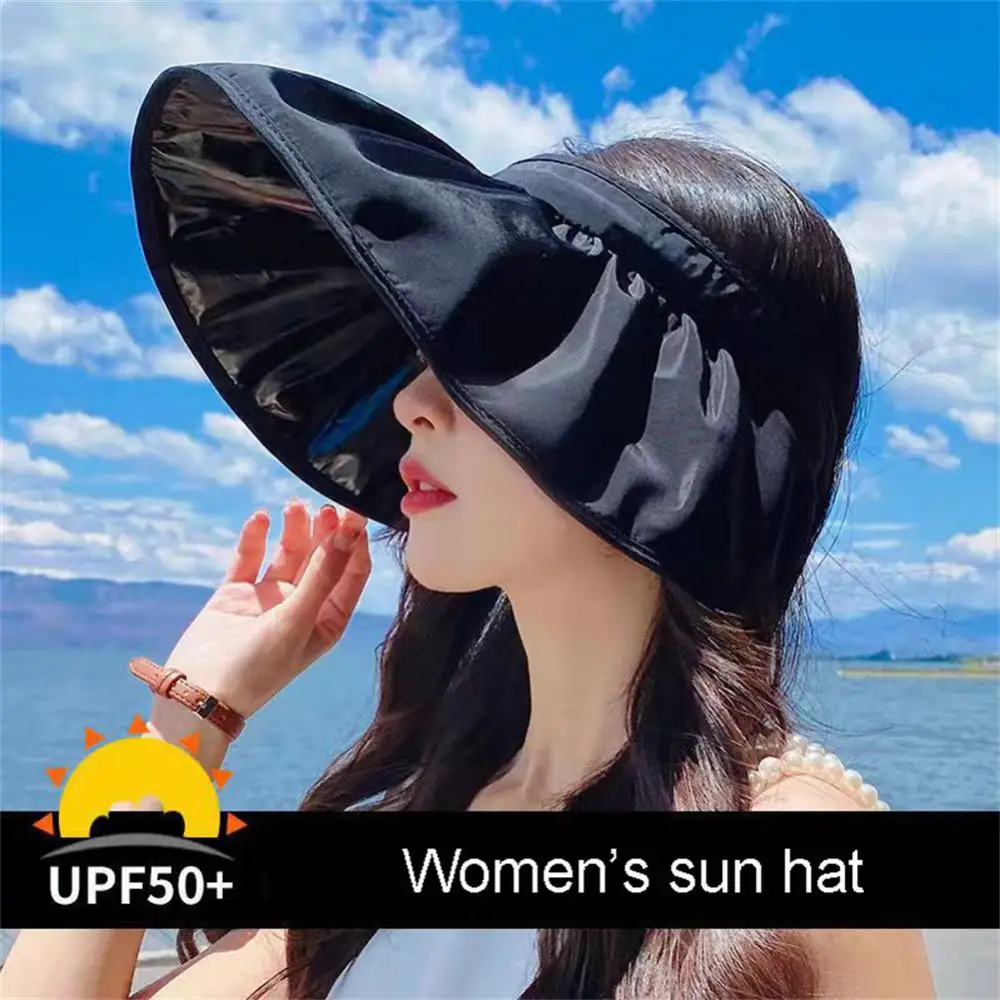 

Lightweight Fisherman Hat Wide Large Brim Sun Hat Empty Top Uv Protection Sunscreen Cap Sunshade Headband Beach Hats Foldable