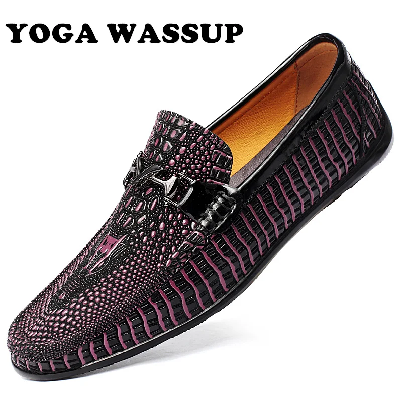 Мужские кожаные лоферы YOGA WASSUP слипоны для вождения Роскошные бренды банкеты