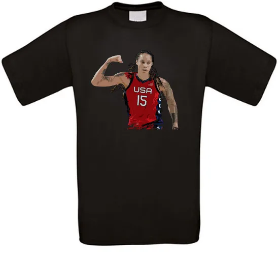 Хрупney Griner США Баскетбольная Футболка