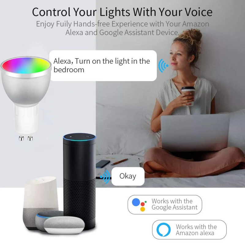 1-10 шт GU10 Zigbee умный дом светодиодная лампа точечный ночник 5 Вт RGBCW Tuya Smartthings
