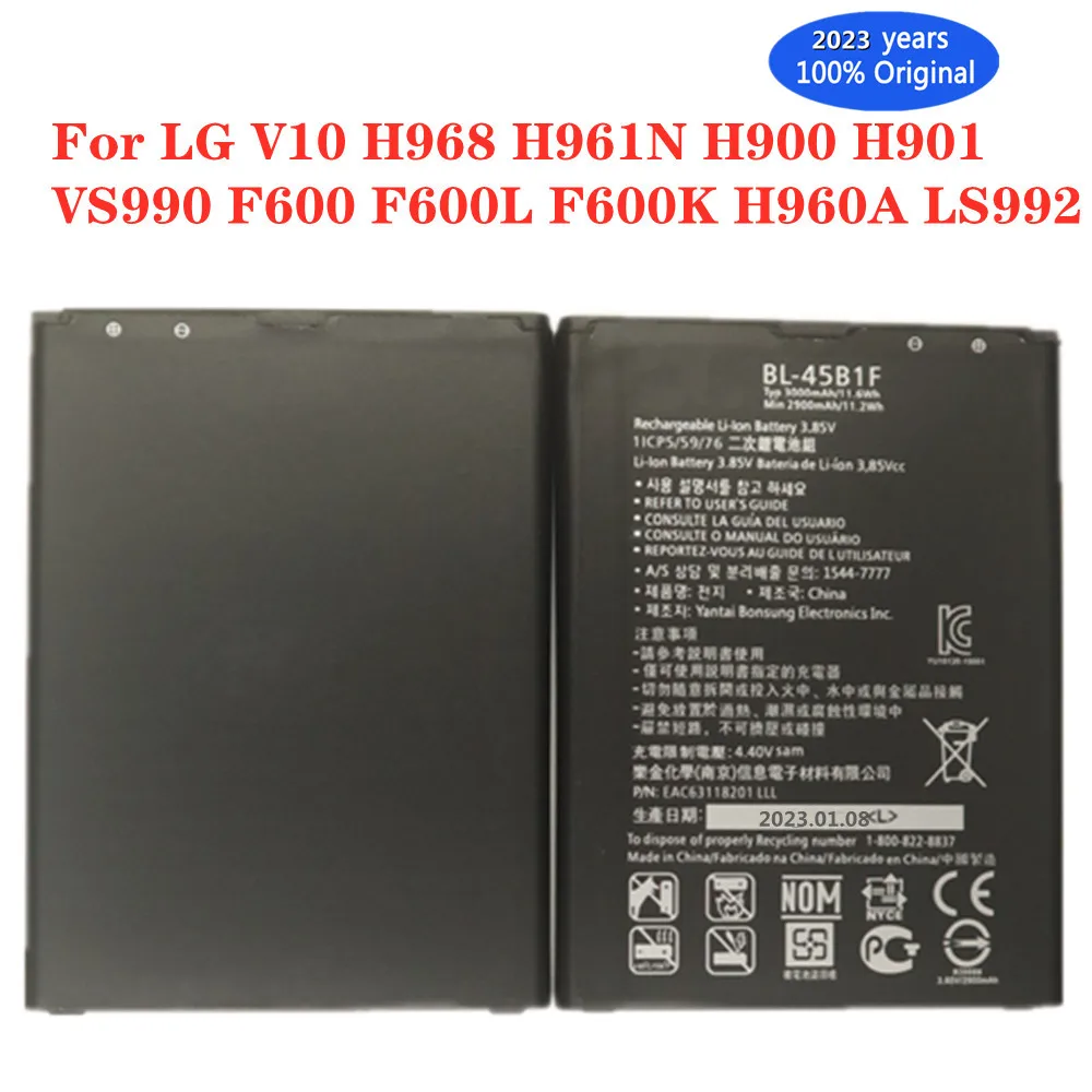 Аккумулятор BL45B1F 2023 года 3000 мАч для LG V10 H968 H961N H900 H901 VS990 F600 F600L F600K H960A LS992, аккумулятор для телефона