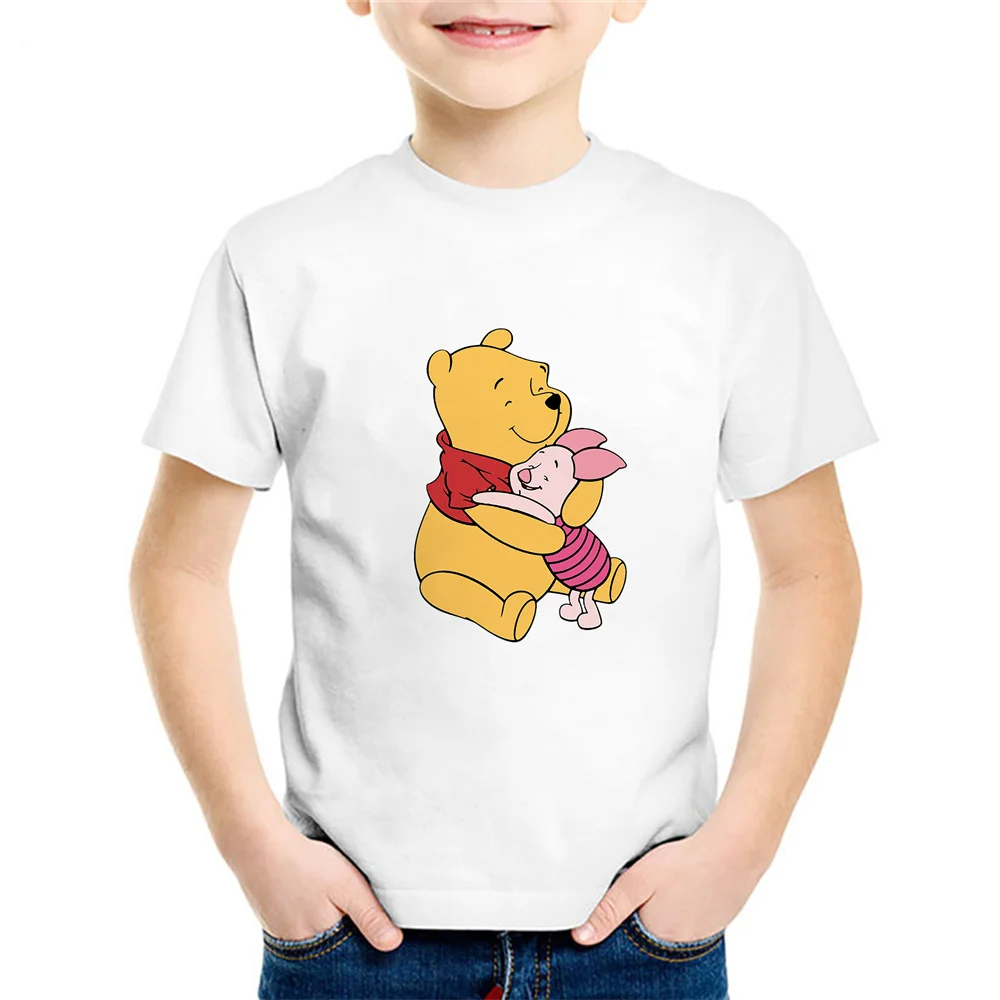 

New Product Kids Tshirt Winnie The Pooh Summer T-Shirt Graphic Cotton Baby Clothes White O-Neck Tee Soft Streetwear Casual