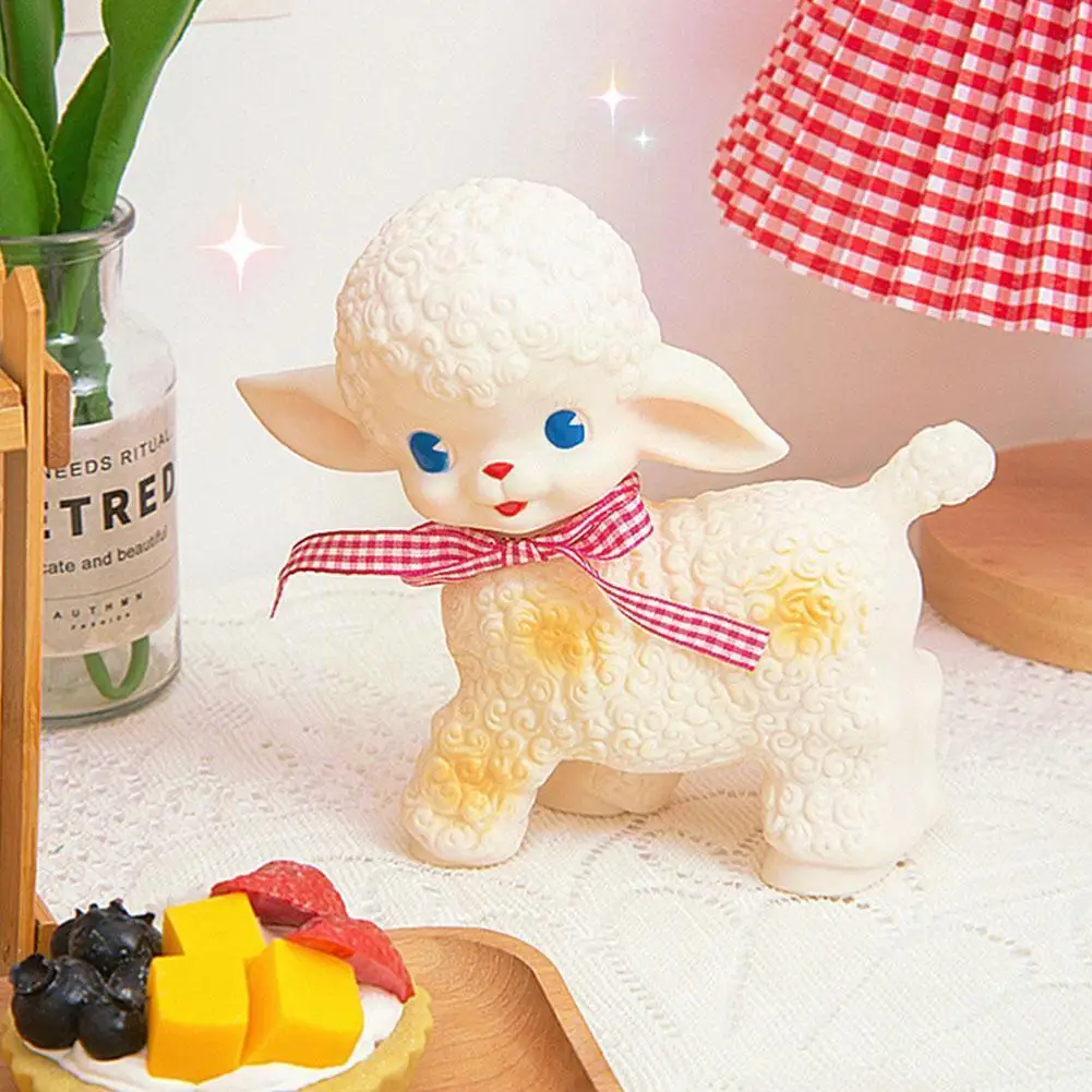 

Kawaii Lamb Movable Cute Sheep Toy Showa Sheep Sweetheart Cute Gift Lamb Girl Girl Toy Decoration Rubber Vintage L1b6
