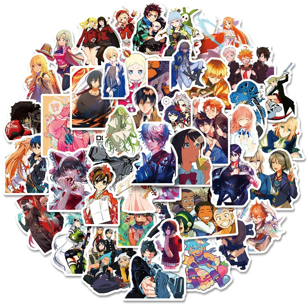 

10/30/50 Pcs Anime Game Characters Mashup Cartoon Graffiti Stickers Decor Laptop Phone Suitcase Skateboard Anime Fan Benefits