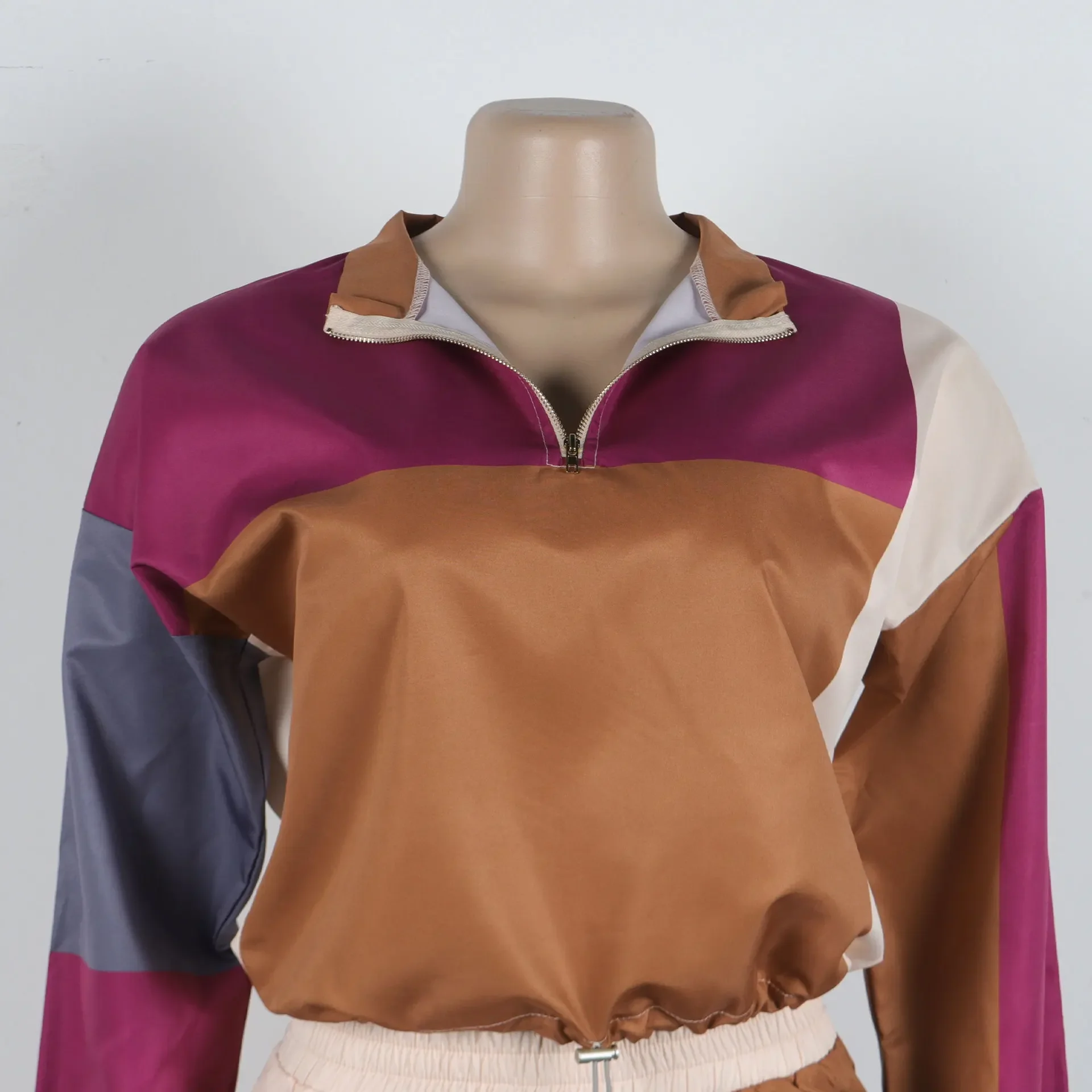 Шикарный лоскутный комплект из 2 предметов женские топы с длинными рукавами и