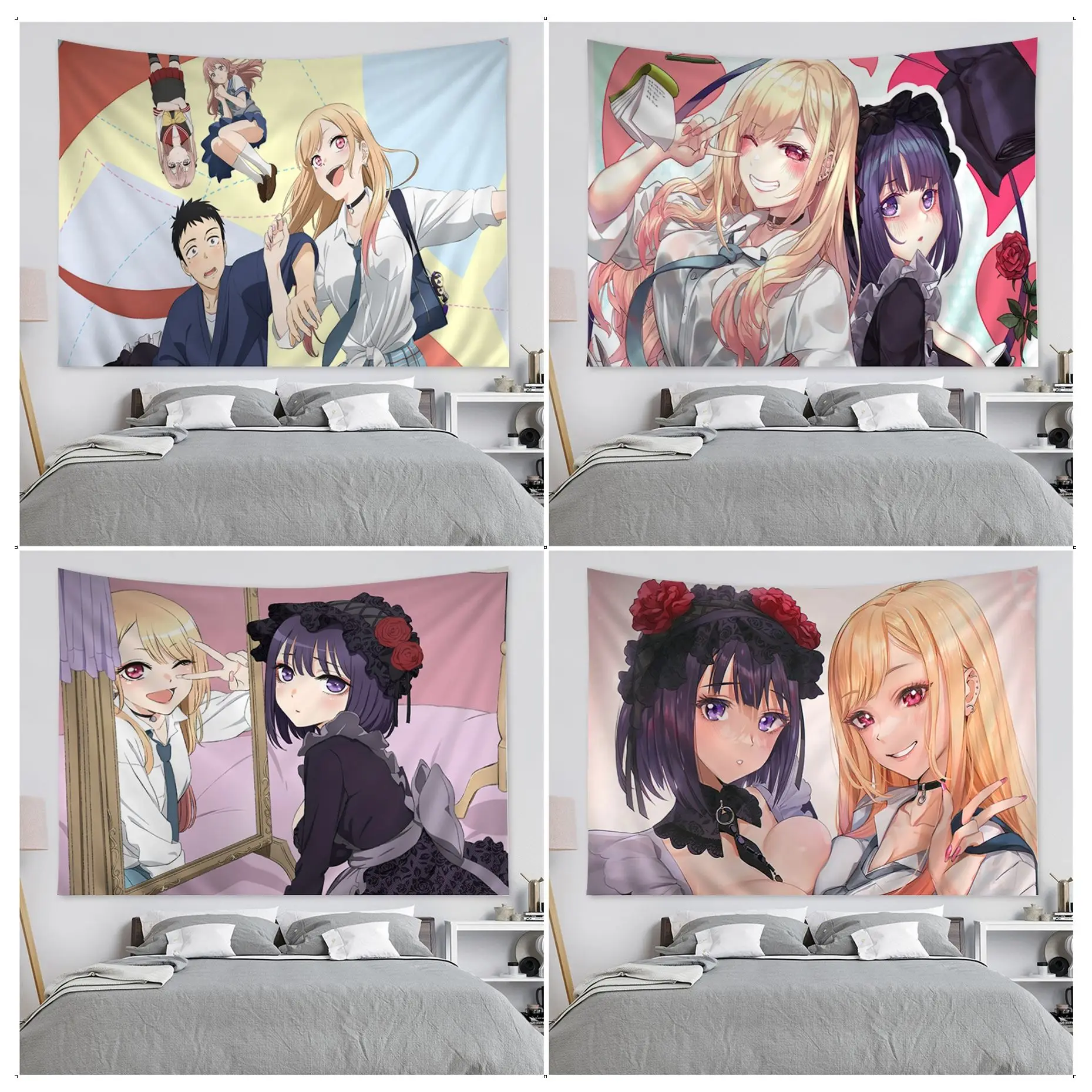

Anime My Dress-Up Darling Tapestry Art Printing Bohemian Wall Tapestries Mandala Kawaii Room Decor