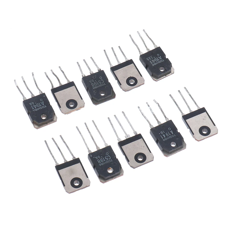 

10PCS 5pairs 2SC5198 2SA1941 TO3P ( 5PCS A1941 + 5PCS C5198 ) TO-3P Power Transistor