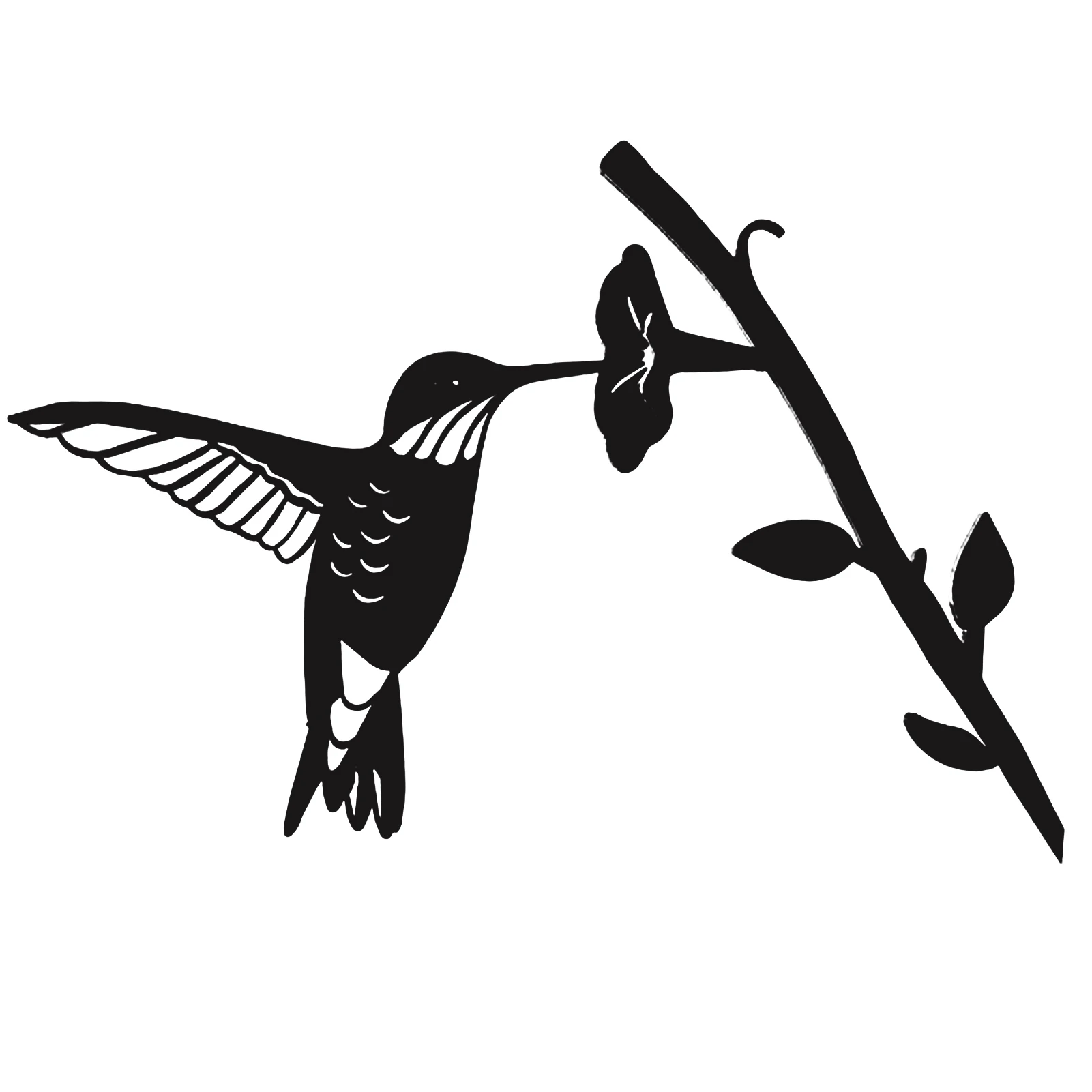 

Hummingbird Metal Bird Decoration Black Wrought Iron Bird On Branch Animals Garden Silhouette Hummingbird Silhouette Garden