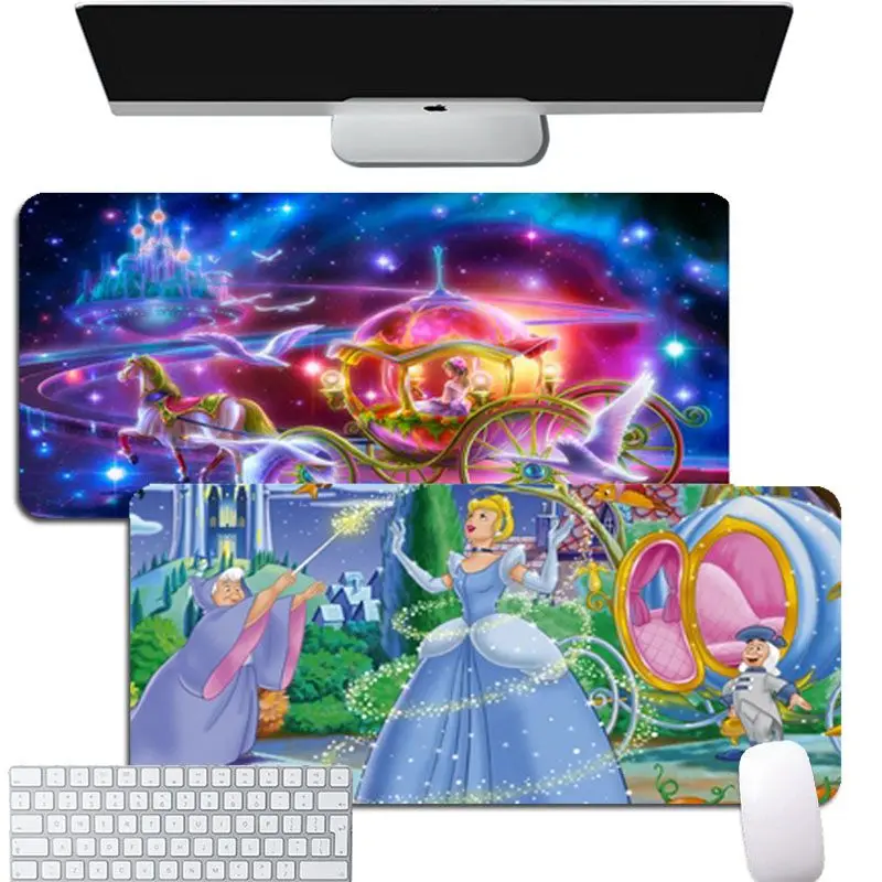 

Утолщенный коврик для мыши с анимацией Disney Золушки, большой игровой коврик для клавиатуры и ноутбука, Настольный коврик для ПК, коврик для м...