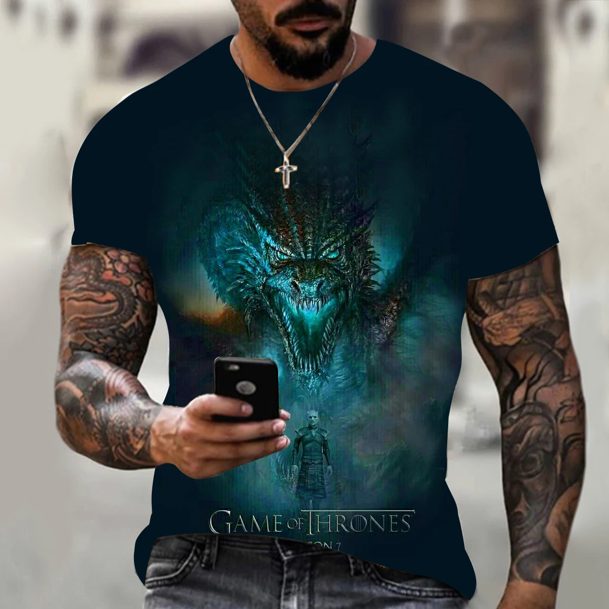 

Science Fiction Monster Devil Men's T-shirt O-Neck Short Sleeve Casual Street Top CG Original Painting T shirt 110-6XL