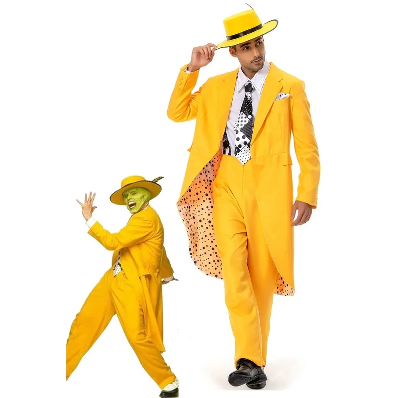 Маска Джима Керри карнавальный костюм мужской желтый наряды на Хэллоуин