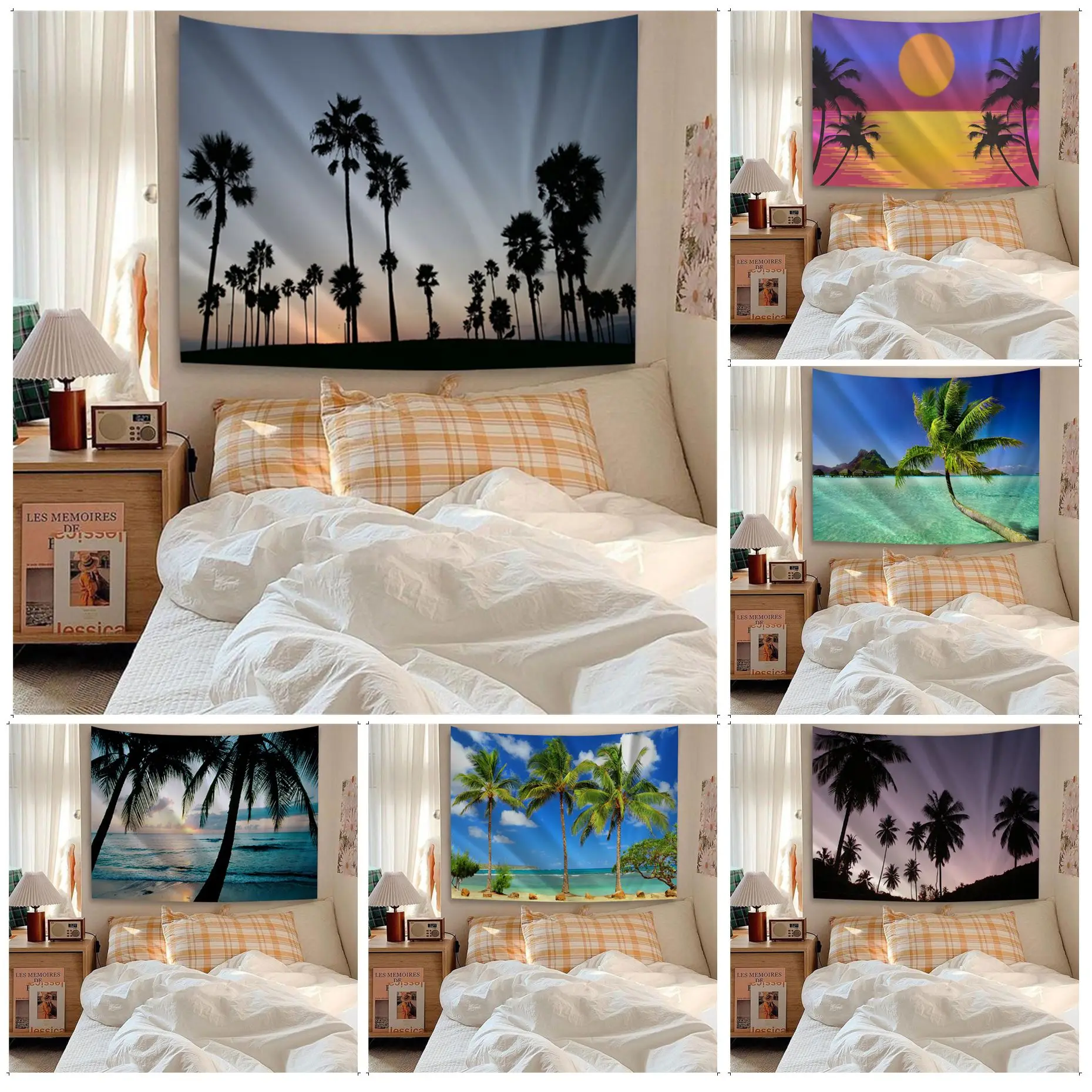 

Palm Trees Chart Tapestry Art Science Fiction Room Home Decor Cheap Hippie Wall Hanging
